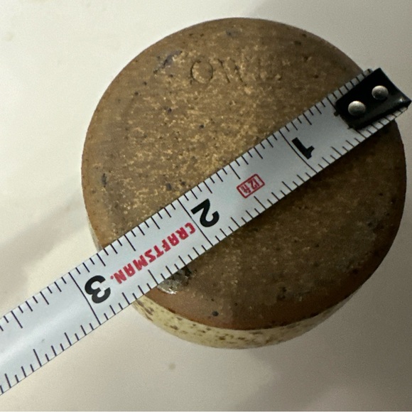 Vintage OWEN’S JugTown Pottery Bud Vase Vessel Speckled Brown Tan Marked On Base - Picture 7 of 8